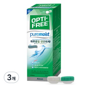 옵티프리 퓨어모이스트 렌즈세정액 + 렌즈케이스, 300ml, 3개