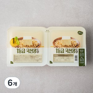 맑은물에 1등급 국산콩 두부, 300g, 6개