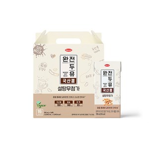 한미 완전두유 국산콩 설탕무첨가, 190ml, 16개