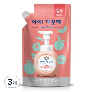 아이깨끗해 모이스처라이징 핸드워시 리필형 복숭아향, 200ml, 3개