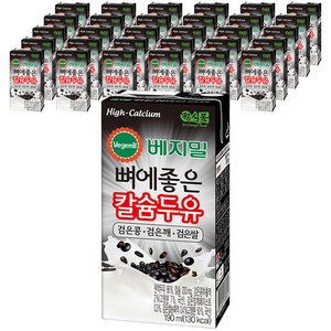 베지밀 뼈에좋은 칼슘두유 검은콩 깨 쌀, 190ml, 80개