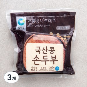 청정원 국산콩 손두부, 300g, 3개