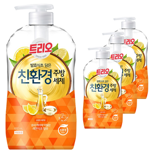 트리오 발효식초 담은 친환경 주방세제 레몬향, 680ml, 4개