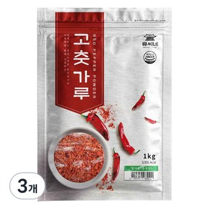 류씨네 중국산 고춧가루 중식용, 1kg, 3개