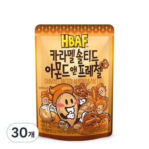 바프 카라멜 솔티드 아몬드 앤 프레첼, 40g, 30개