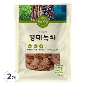 후코홀릭 강아지 건조 간식, 혼합맛(명태/녹차), 100g, 2개