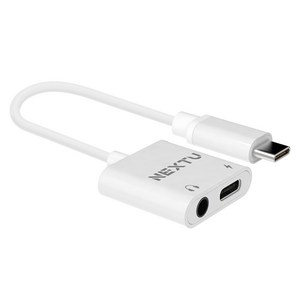 넥스트 PD충전 오디오 잭 어댑터 USB-C to 3.55mm NEXT-AV2307, 6cm, 화이트, 1개