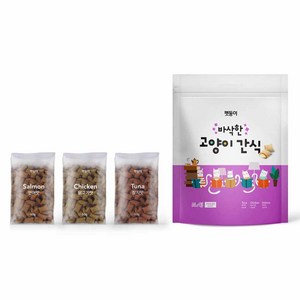 펫둥이 고양이 바삭한 간식 3가지맛, 혼합맛(연어/닭고기/참치), 600g, 1개