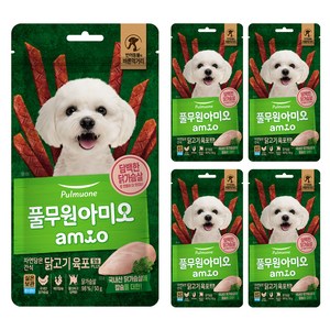 풀무원아미오 자연담은 간식 닭고기 육포 칼슘 PLUS, 칼슘 담은 닭가슴살, 50g, 5개