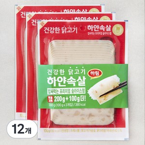 하림 하얀속살 밥싸먹는 프리미엄 슬라이스햄, 100g, 12개