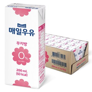 매일우유 무지방 0%, 200ml, 24개