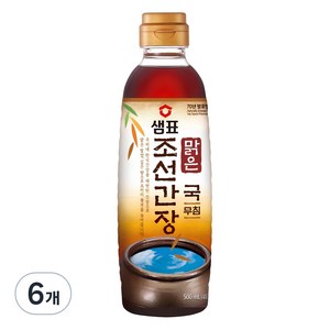 샘표 맑은 조선 간장, 500ml, 6개