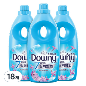 다우니 7일 탈취파워 초고농축 섬유유연제 레몬그라스와 라일락 본품, 1.05L, 18개