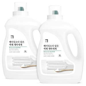 살림백서 베이킹소다 담은 액체 세탁세제 본품, 3L, 2개