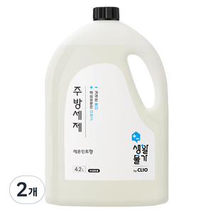 크리오 생활물가 주방세제 레몬민트향, 4.2L, 2개