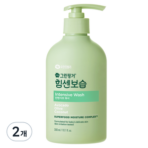 그린핑거 힘센보습 인텐시브 워시 블루베리 앤 바닐라향, 2개, 300ml