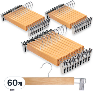 리벤스 프리미엄 원목 바지걸이, 혼합색상, 60개