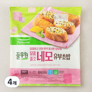 풀무원 달콤쫄깃 네모 유부초밥, 330g, 4개