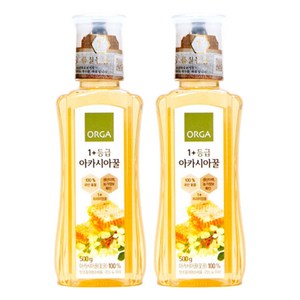 올가홀푸드 1+등급 아카시아꿀, 500g, 2개