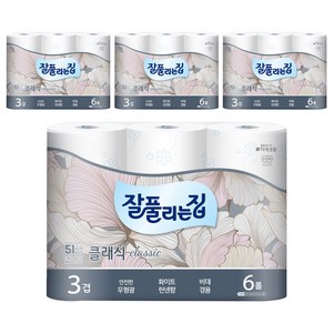 잘풀리는집 클래식 3겹 고급롤화장지, 25m, 6개입, 4개