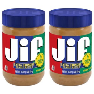 Jif 크런치 땅콩버터, 454g, 2개