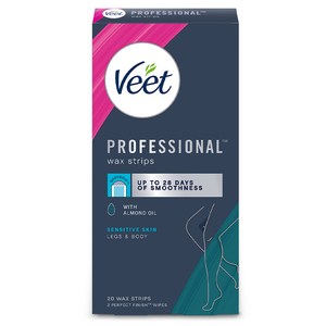 veet 프로페셔널 바디 왁스 스트립 민감성 피부용, 1개, 20g