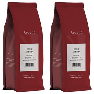 어라운지 스트롱 블렌드 원두커피, 1kg, 2개, 홀빈(분쇄안함)
