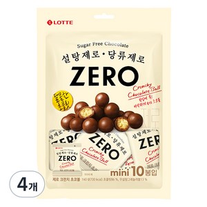 롯데제로 크런치 초코볼, 4개, 140g