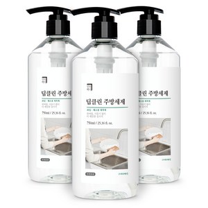 살림백서 딥클린 주방세제 프레쉬베리향, 3개, 750ml