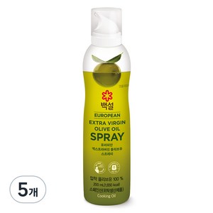 백설 유러피안 엑스트라버진 올리브 오일 스프레이, 200ml, 5개