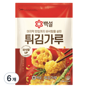 백설 튀김가루, 1kg, 6개