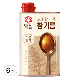 백설 고소함 가득 참기름, 500ml, 6개