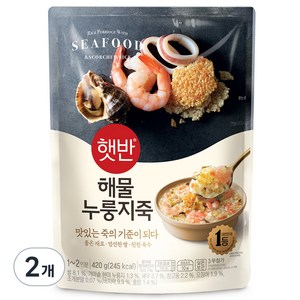 햇반 해물누룽지죽, 2개, 420g