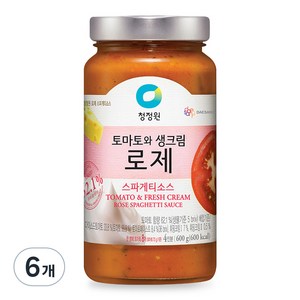 청정원 로제 스파게티소스, 600g, 6개