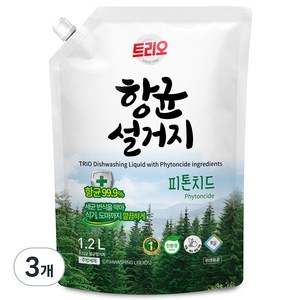 트리오 향균 설거지 리필, 1.2L, 3개