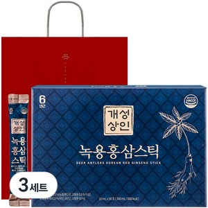 개성상인 녹용 홍삼 스틱 30개입 + 쇼핑백, 300ml, 3세트