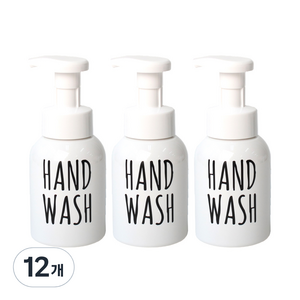 로맨틱노벰버 원형 거품용기 레터링2 HAND WASH 300ml, 화이트(캡), 12개