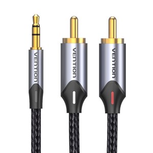 벤션 울트라 직조 3.5mm to 2 RCA 오디오 케이블 혼합색상, BCNBG 1.5m, 1개