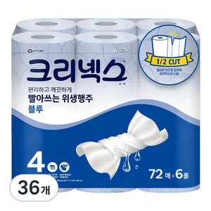 크리넥스 빨아쓰는 위생행주 블루, 72매, 36개