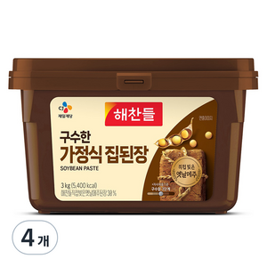 해찬들 구수한 가정식 집된장, 3kg, 4개