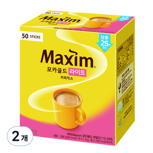 맥심 모카골드 라이트 커피믹스 600g, 12g, 50개입, 2개