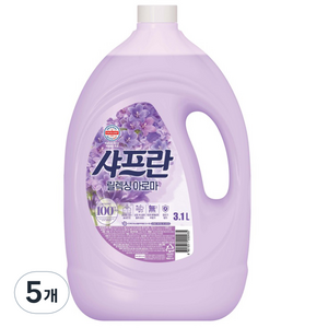 샤프란 섬유유연제 릴렉싱아로마, 3.1L, 5개