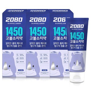 2080 일사오공 고불소 주니어 치약, 80g, 3개