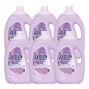 샤프란 플러스 섬유유연제 릴렉싱 아로마 본품, 3.1L, 6개