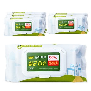 균이제로 살균 티슈, 55g, 75매, 6개