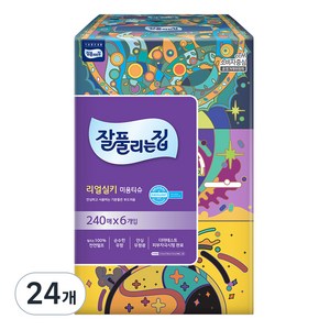 잘풀리는집 리얼실키 미용티슈, 240매, 24개