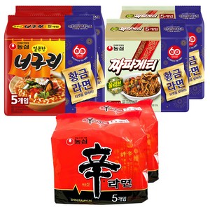 농심 신라면 10개 120g + 너구리 10개 120g + 짜파게티 10개 140g, 1세트