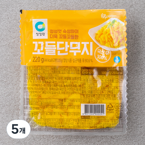 청정원 꼬들단무지, 220g, 5개