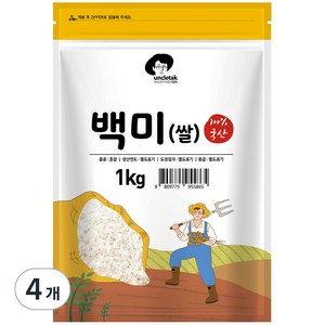 엉클탁 2024년산 햅쌀 영양가득 백미 상등급, 1kg, 4개