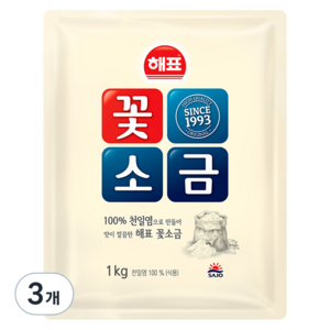 해표 꽃소금, 1kg, 3개